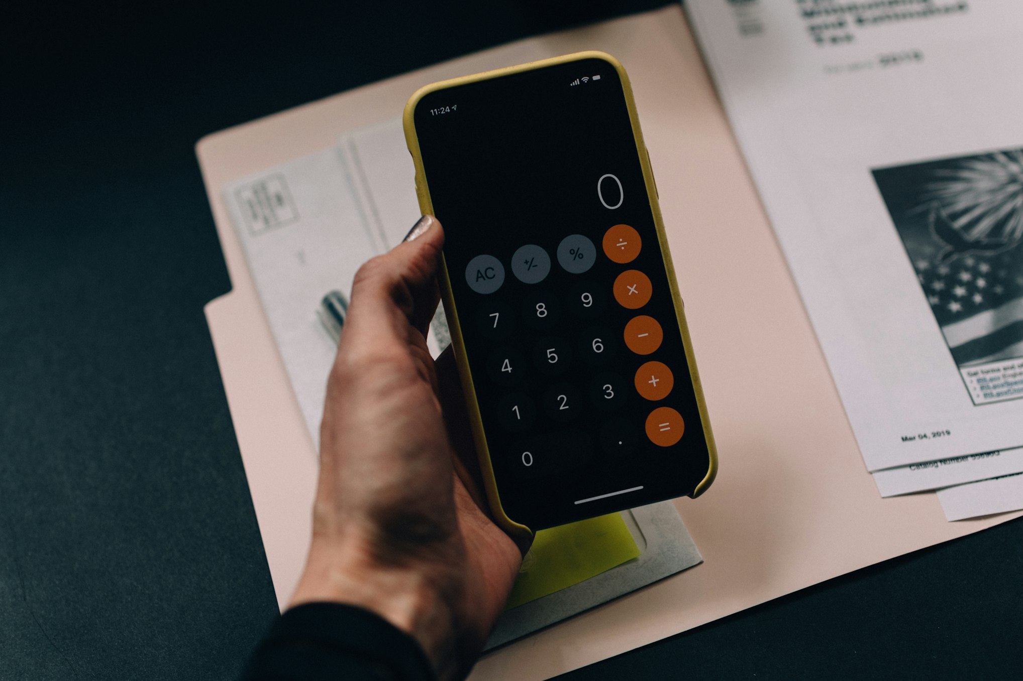 Accounting and bookkeeping desk